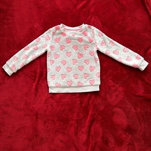 Cat & Jack size S(6/6X) bright pink hearts on light pink shirt/sweatshirt!